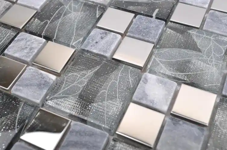 钻石形状玻璃瓷砖水晶玻璃马赛克金属马赛克