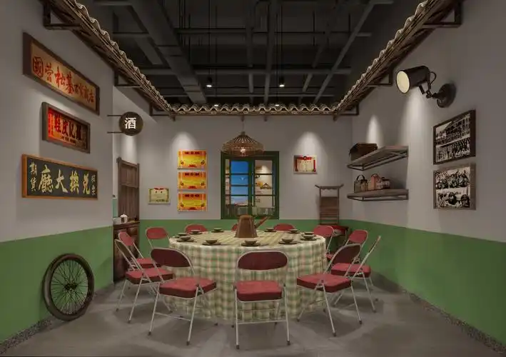 怀旧风格80小馆餐饮装饰效果图