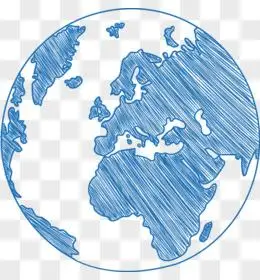 蓝色手绘地球