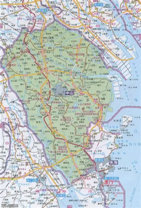 中山市地图高清版_中山地图库_地图窝