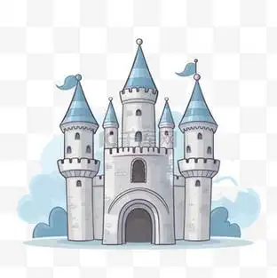 城堡卡通立体图片素材_卡通城堡卡通元素立体免扣图案