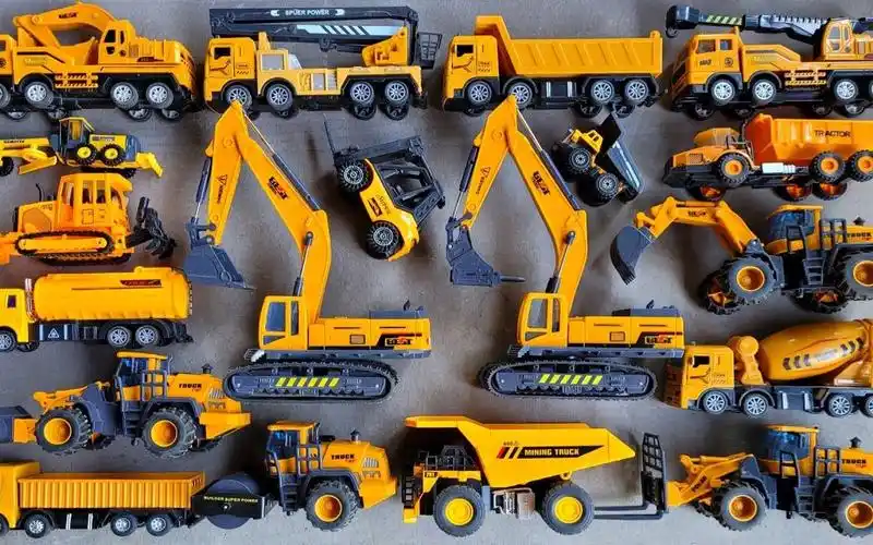 25种工程车大集合自卸车搅拌车和挖掘机玩具