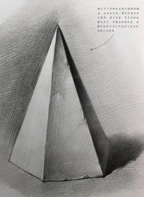 沐沐老师周六素描班《六棱锥体》