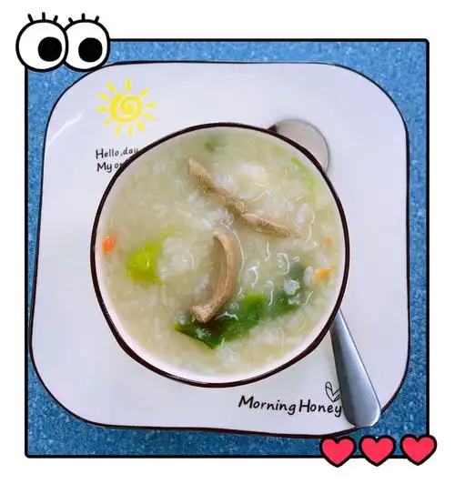 早餐:蔬菜猪肝粥