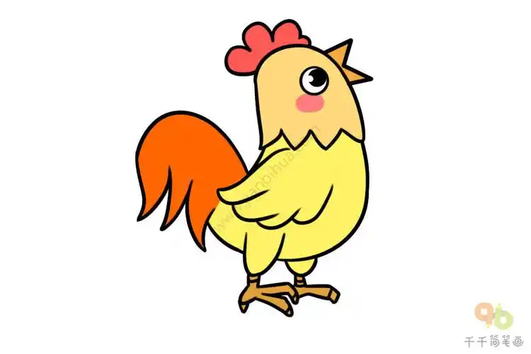 打鸣的公鸡简笔画