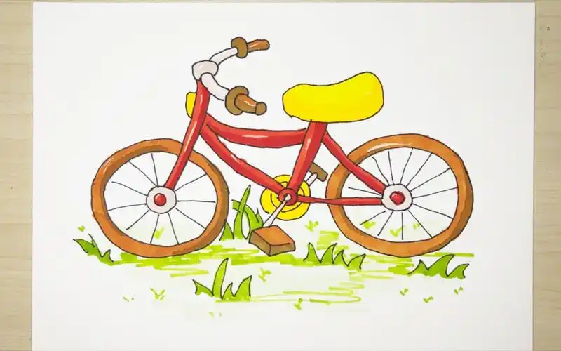 于叔叔教你画自行车简笔画