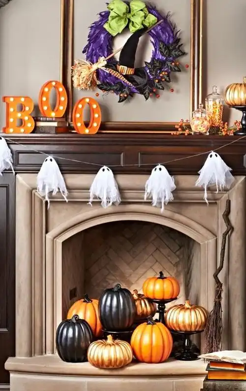 8 different ways to decorate a halloween mantel