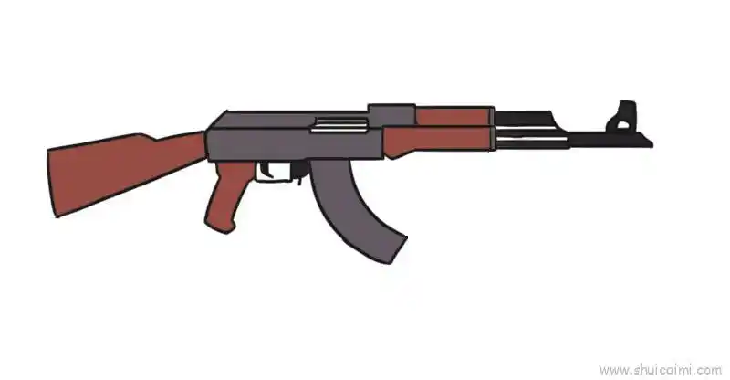 吃鸡枪儿童画怎么画 吃鸡枪简笔画简单又好看 - 水彩迷