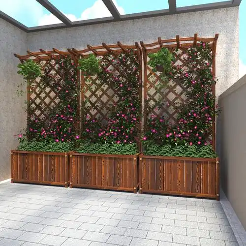 防腐栅栏花架藤架攀爬户外围栏室外庭院装饰花槽隔断花箱花盆