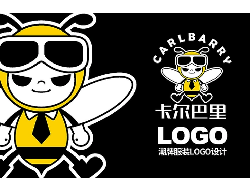 潮牌服装卡通蜜蜂logo设计