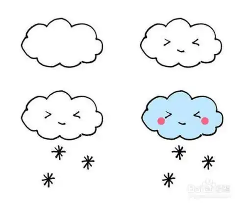 天气冷的简笔画可爱