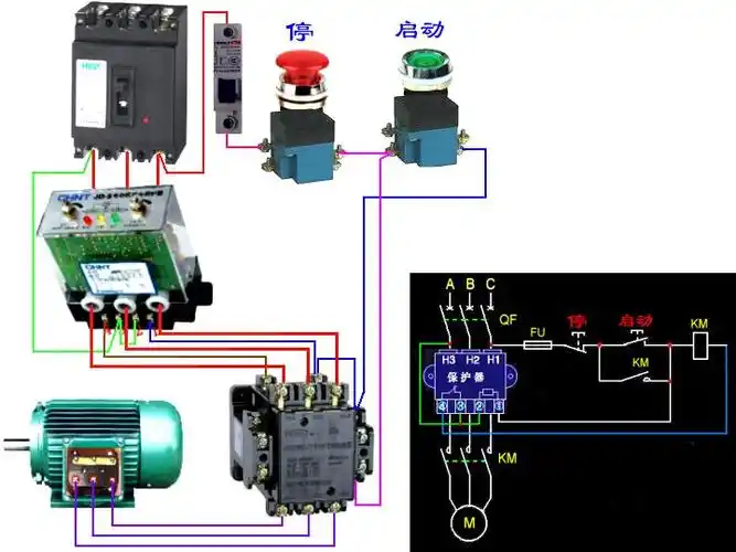 cj20-16交流接触器和电机综合保护器接线图怎么接求图