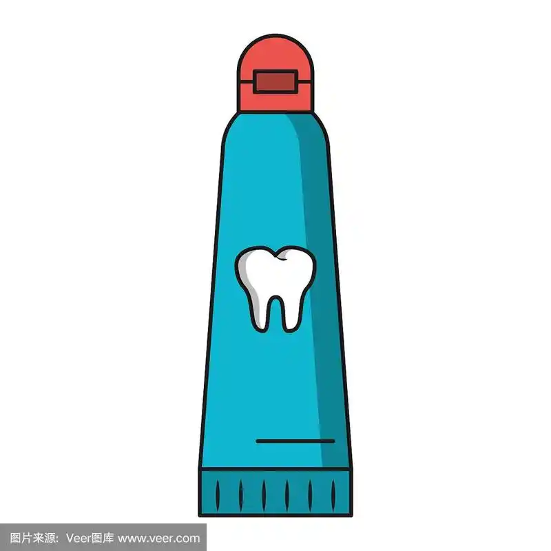口腔卫生,卡通,牙膏,分离着色,儿童