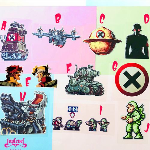 tlp套贴 合金弹头metal slug外星人飞碟坦克横版射击像素游戏贴纸