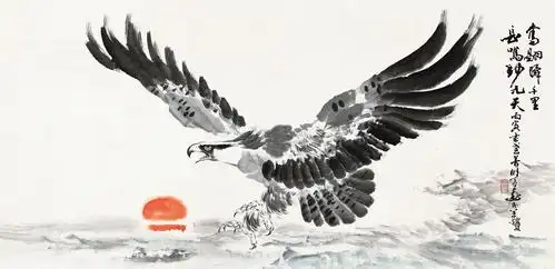 0052 1986年作 雄鹰图 镜片 设色纸本