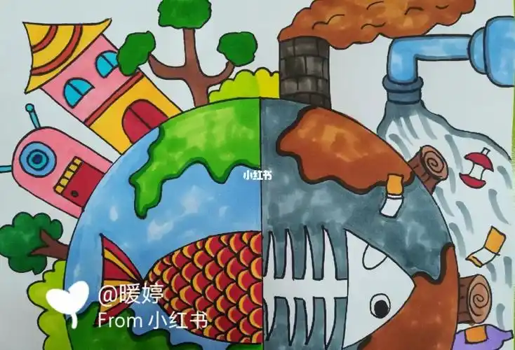 创意美术  #马克笔  #创意线描  #保护环境  #保护地球  #爱护环境