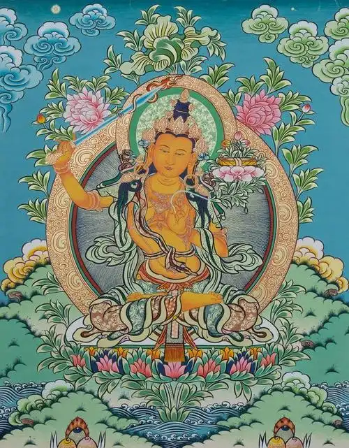 唐卡|文殊菩萨像欣赏