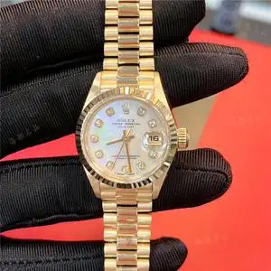 一口价95新劳力士大金劳女士手表18k金后镶贝母盘日志型腕表26mm