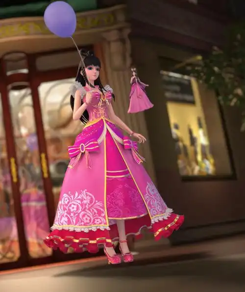 叶罗丽王默换上粉色连衣裙,释放青春时尚气质,她的公主梦实现了