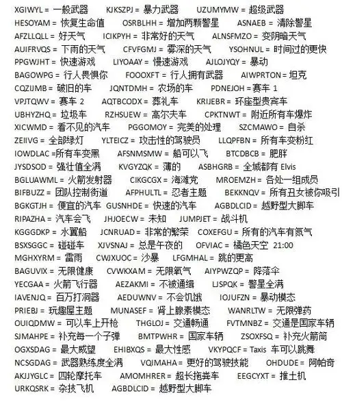 侠盗飞车密集侠盗飞车全部秘籍