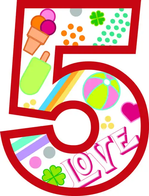 矢量单个数字5设计