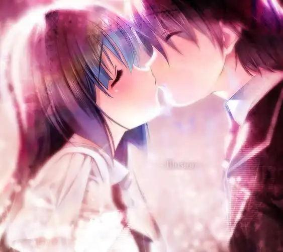 二次元动漫情侣亲吻,图片大全,高清,图库-回车桌面