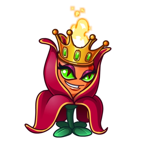 植物大战僵尸2简笔画火焰花女王