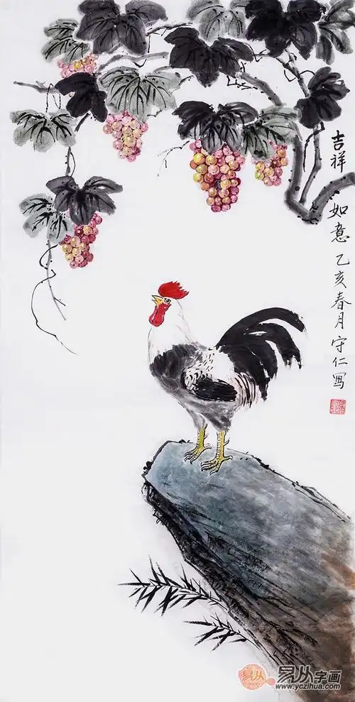 齐守仁老师国画大吉图《吉祥如意》