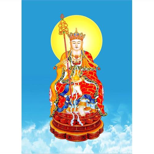 纯手工画像净土大悲大愿地藏王菩萨 002 相纸双面塑封