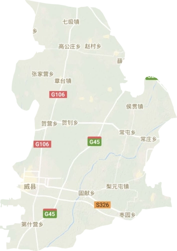 威县高清地形地图