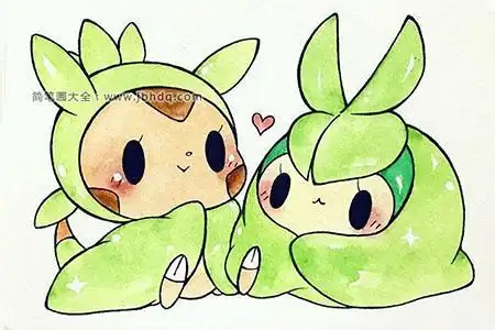 q版简笔画萌宠彩色