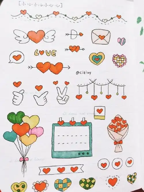 简笔画手账素材