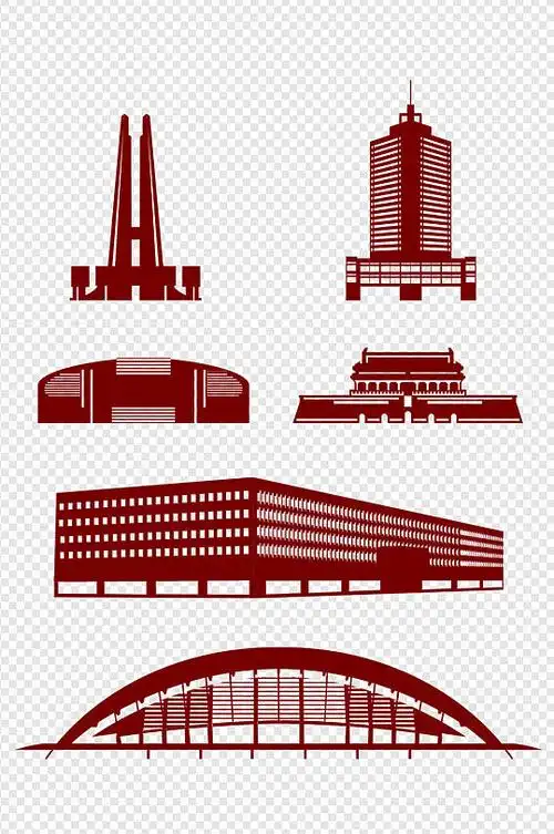 唐山建筑物素材唐山抗震纪念碑纪念馆剪影