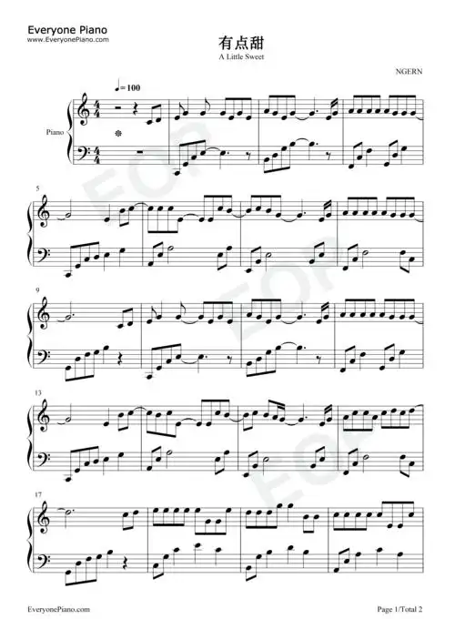 有点甜-c调简单版