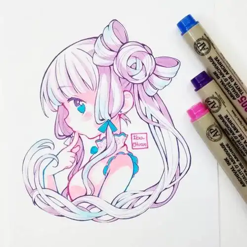 ibu_chuan 动漫 少女 少年 马克笔水彩 彩铅 手绘 漫画 二次元  萌系