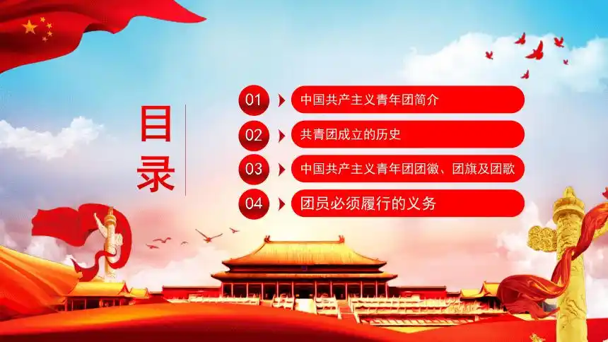 主题班会入团教育课件30ppt