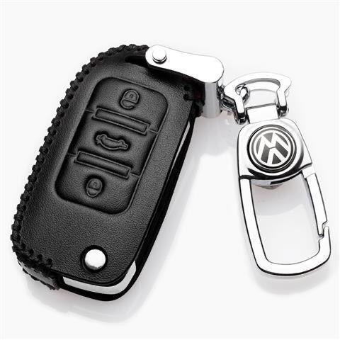 上海大众新桑塔纳汽车钥匙包套专用钥匙扣真皮遥控桑塔纳钥匙套