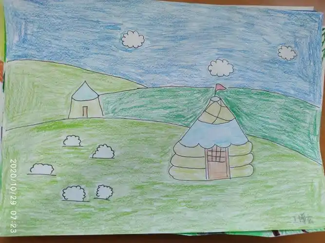 小二五班孩子画笔中的家乡】我的家乡风景独美 写美篇  "美丽的草原哟