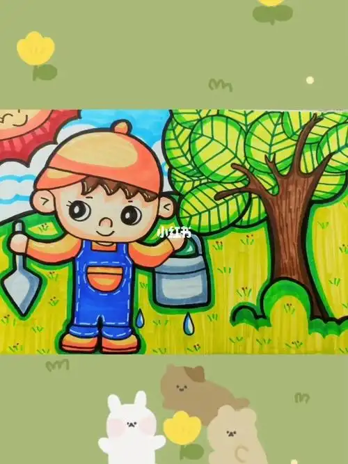 植树节主题绘画