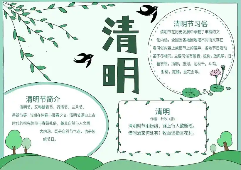 清明节手抄报模版.#家长收藏孩子受益 - 抖音