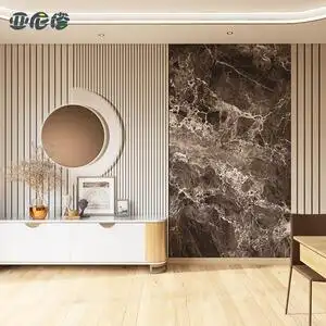 轻奢高档立体电视背景墙壁纸仿格栅大气竖条纹壁布影视墙装饰壁画