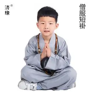 佛教小孩僧衣套装僧服短褂小褂褂儿童居士服小师父僧衣小沙弥僧服