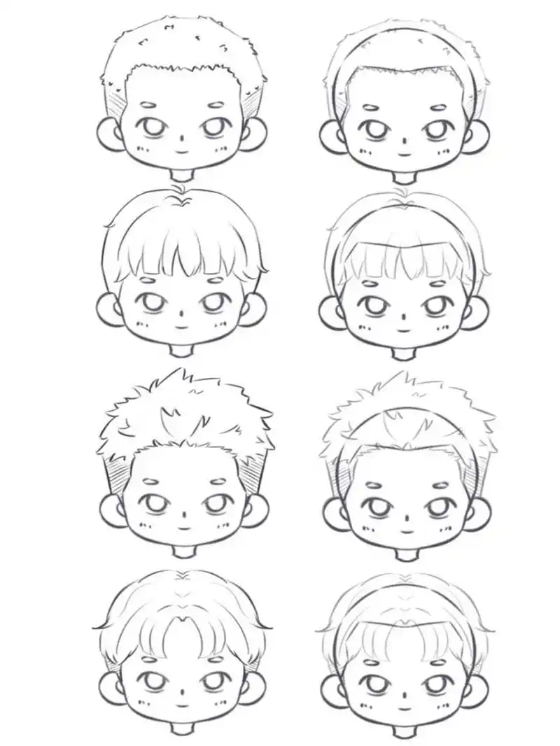 照片排序随机哦 这次只画了正面,侧面以后再更新 技巧7815头发要