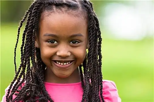 户外,特写,头像,可爱,孩子,黑人女孩,非洲