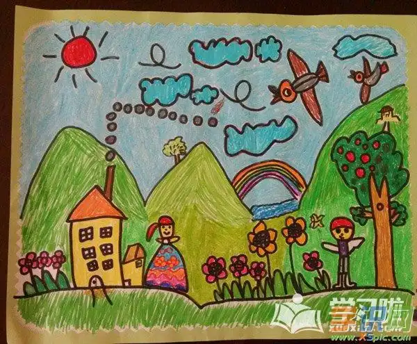 简单的景色画画图片