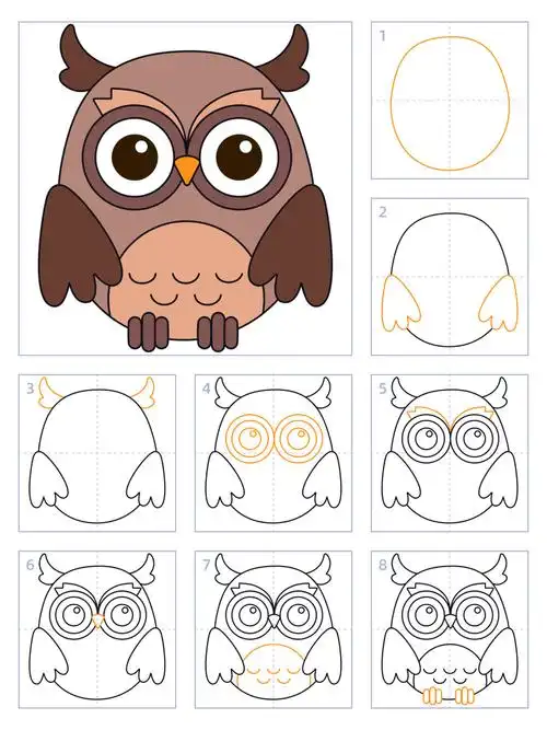 简笔画8期猫头鹰01