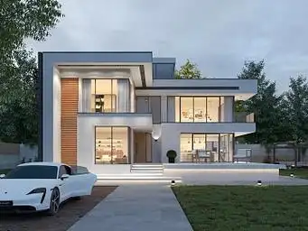 现代独栋别墅3d模型下载