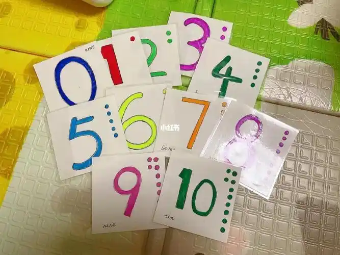 老母亲手工 diy给宝宝的数字认知卡片,学起来