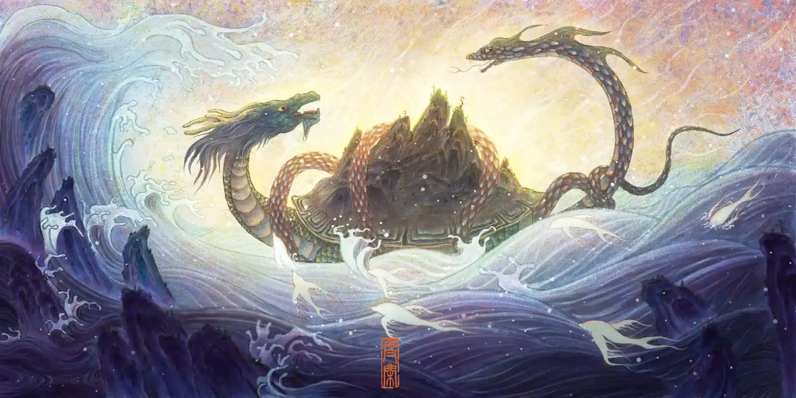 天之四灵之玄武  及绘画过程图 #绘画 #古 - 抖音