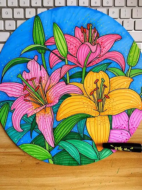 画一幅漂亮的百合花需要几步